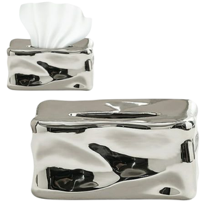 Caja de Pañuelos de Metal Negra de Lujo con Diseño Floral Dorado, Portapañuelos Rectangular Decorativo para Decoración del Hogar y Suministros de Hotel - Product Image 4