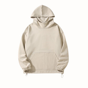 2024 High Quality Stacking No <b>String</b> Embroidered Winter <b>Hoodies</b> 400 Gsm Heavyweight Oversized Unisex Puff Printing Custom Men - Product Image 6