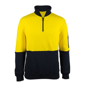 Sweat-shirts de travail réfléchissants en polaire doublée orange personnalisés, col montant, coupe-vent, vêtements de sécurité - Product Image 3