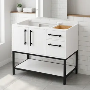 Mueble de Baño Moderno con Acabado Blanco de 36 Pulgadas, Diseño Rectangular, Incluye Soporte para Colocar en el Suelo - Product Image 3