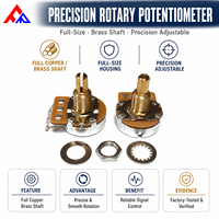 Haute stabilité 3 broches CTS le même A500K B500K A250K B250K potentiomètre et potentiomètre en cuivre pour guitare électrique basse