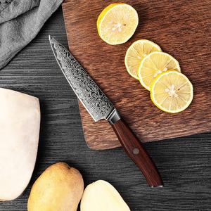 มีดเชฟเหล็กดามัสกัสมือจับไม้มีดอเนกประสงค์สำหรับห้องครัวงานตามสั่งผลิตจากโรงงาน - Product Image 4