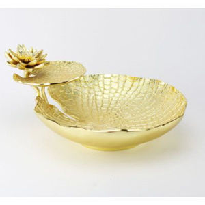 Bol de table en métal artisanal de luxe, centre de table décoratif, élégant, moderne et artistique pour la salle à manger et le salon - Product Image 1