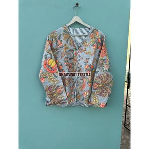 Nouveau Style manteau réversible à la main poche veste Floral bloc imprimé matelassé coton femmes vestes Floral Style bohème veste - Product Image 1