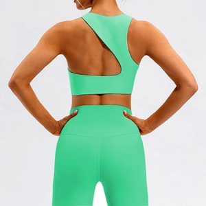 Sujetador deportivo para gimnasio y Fitness para mujer, sujetador de Yoga para el cuello, ropa interior de entrenamiento a prueba de golpes, mangas sin mangas, camiseta atlética - Product Image 6