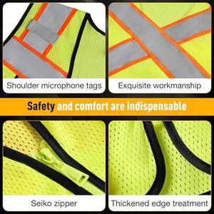 Gilet de sécurité personnalisé haute visibilité Travail Construction Logo personnalisé Gilet réfléchissant Gilet de sécurité en polyester 100% de haute qualité - Product Image 5