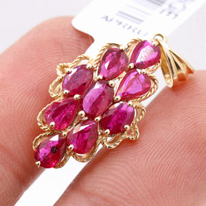 จี้อัญมณีทับทิมธรรมชาติทองคำบริสุทธิ์14K สีเหลืองเครื่องประดับหินบำบัดสันติภาพที่ไม่เหมือนใครได้รับการรับรองสำหรับปาร์ตี้ - Product Image 5