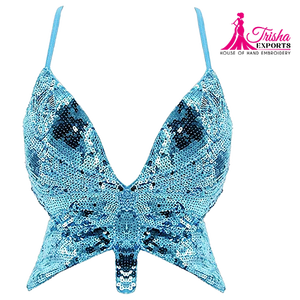 บิกินีลูกปัดยืดได้เป็นมิตรต่อสิ่งแวดล้อม1ชิ้นทำด้วยมือพร้อมวัสดุสแปนเด็กซ์/ ไนลอนคอวีลึก - Product Image 1