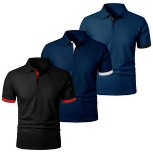 Nouvelle Collection : Chemises de Golf pour Hommes – Couleurs Unies, Tissu Jersey Respirant en Polyester/Coton, Couleurs Personnalisables - Product Image 1
