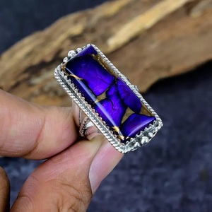 Violet argent Sterling Vintage Dahlia Turquoise argent pendentif bague boucle d'oreille ensemble de bijoux barre sud-ouest cadeau de mariage mariée - Product Image 4