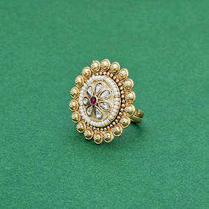 แหวนโบราณปรับได้ชุบทอง - Product Image 2