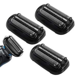 Lot de 3 Têtes de Rasoir de Rechange pour Rasoir Électrique Homme Noir Lame Double Rotative Étanche IPX7 Lavable pour le Visage - Product Image 1