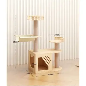 2023 New Sale Comfortable Animal Cat House with Changeable Scratcher Cat Furniture House From Viet Nam