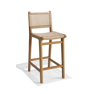 Taburetes de Bar de teca Silla de cuerda Madera natural-Mercado de EE. UU. Muebles de exterior de jardín de teca Hecho a mano y mayorista exportador - Product Image 4
