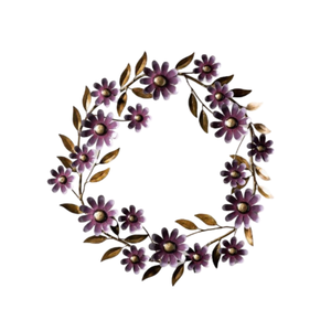 Gold Metal Hand Painted <b>Flower</b> Wreath <b>Decorative</b> <b>Wall</b> Hanging Wreath for Home Front Door <b>Wall</b> <b>Decorative</b> Metal Wreath - Product Image 6