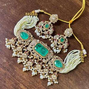 Conjunto de Gargantilla de Primera Calidad para Mujer, Hermosos Colores, Perfecto para Bodas, Fiestas, Conjunto de Collar Tradicional Indio - Product Image 1