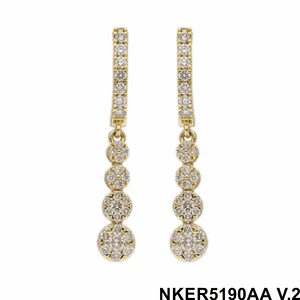Glamorous 0.80CTW Pendientes de aro de diamantes redondos Accesorio dorado para fiestas - Product Image 4