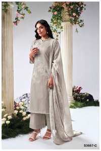 Salwar Kameez indien et pakistanais vêtements de fête brodés à la main en coton de qualité supérieure - Product Image 4