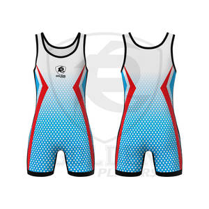 เสื้อกล้ามนักมวยปล้ำสีดำ/ น้ำเงินโลโก้กำหนดเอง - Product Image 1