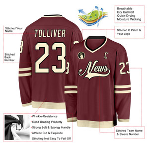 Maillots de hockey sur glace Pro-Level Tissu à séchage rapide d'usine OEM et coutures renforcées pour une utilisation dans le jeu - Product Image 2
