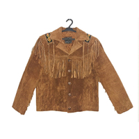 Veste en cuir à franges pour femme, longueur longue, style western, service OEM personnalisé, design à la mode, vente en gros