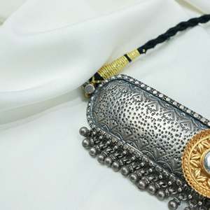 Conjunto de Collar Gargantilla Anokhi Fusion de Plata 925 con Motivo Dorado, Chapado en Oro de 14K/18K para Boda y Regalo - Product Image 4