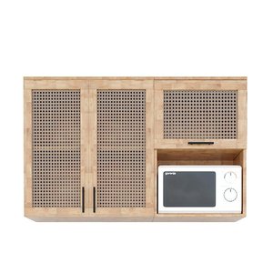 Armoire de cuisine en bois de 1m2 avec porte en maille TBT68006 - Product Image 1