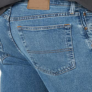 Jeans en denim droit à taille mi-haute pour homme, de haute qualité, personnalisés, style streetwear, bleu délavé, fabrication OEM, design personnalisé - Product Image 5