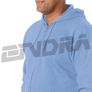 Sweat à capuche bleu ciel avec fermeture éclair, style moderne et frais, tissu doux et respirant, coupe décontractée, à porter tous les jours pour hommes et femmes, toutes saisons - Product Image 3