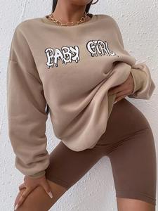 Sweat-shirts en molleton de coton pour femmes sur mesure en gros Collection d'hiver à col rond de qualité supérieure Derniers modèles - Product Image 5