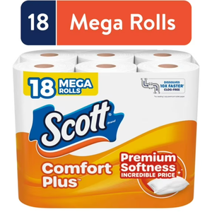 Scott ComfortPlus 18 Mega <b>Rolls</b> Bamboo Pulp Eco-Friendly Absorbent Soft Disposable Flushable <b>Toilet</b> <b>Paper</b> - Product Image 3