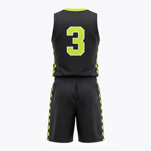 Ensemble d'uniformes de basketball personnalisés, maillot et short sublimés à motifs à carreaux, OEM - Product Image 2
