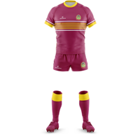 Pakaian olahraga kustom profesional seragam rugbi sublimasi dengan celana pendek Jersey dan kaus kaki logo dan desain OEM diterima