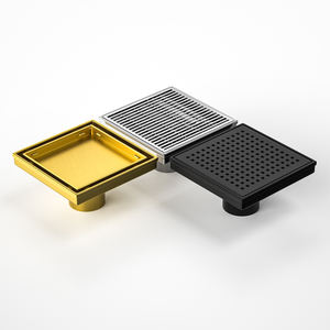 Drain de douche moderne en acier inoxydable chromé robuste, 6x6 pouces, <span class=keywords><strong>drainage</strong></span> <span class=keywords><strong>vertical</strong></span> avec base en ABS - Product Image 5