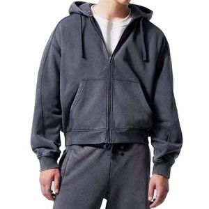 เสื้อฮู้ดสตรีทแวร์ผู้ชายแบบสั่งทำพิเศษ พร้อมงานปักและงานพิมพ์โลโก้แบบกำหนดเอง เสื้อฮู้ดซิปแบบโอเวอร์ไซส์สำหรับผู้ชายและผู้หญิง - Product Image 2