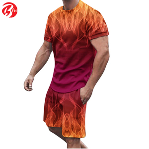 Conjunto de pantalones cortos de verano con estampado de logotipo personalizado para hombre, tela de algodón y poliéster de estilo callejero de talla grande para otoño - Product Image 4