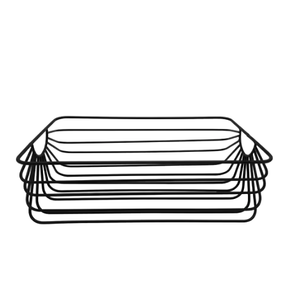 Standard Quality <b>Black</b> <b>Wired</b> Metal <b>Basket</b> with Rounded Shape for Home Kitchen Fruit & Vegetable Storage - Product Image 2