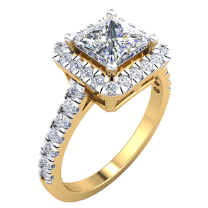 Bague au design classique en or massif 18 carats pour femme avec 1.41Cts VS Clarity Lab Grown Diamond EF Color Jewelry pour mariage ou cadeau - Product Image 1