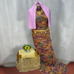 Vestido Auténtico de Alta Costura Somalí 2026, Modelo Maqbal Dirac, Jacquard Liso con Patrón Floral Colorido, para Ceremonias y Eventos de Niñas - Product Image 6