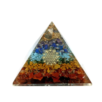 Pyramide d'Orgonite Spirituelle Arbre de Vie 7 Chakras Faite à la Main en Gros, Artisanat de Pierres Semi-Précieuses de Qualité Supérieure MUNTAHA AGATE