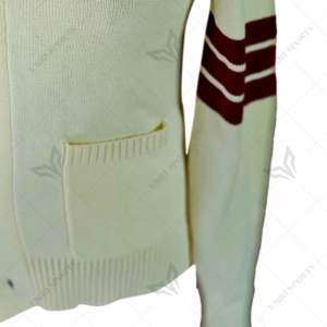 Delta | Sigma | Theta Sorority Cárdigan de invierno para mujer Cárdigan griego de punto con cuello de perlas y parche bordado de chenilla - Product Image 4