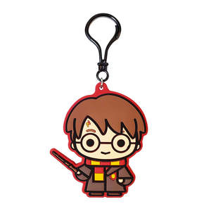 Porte-clés en silicone caoutchouté Harry Potter. Support pour étiquettes T.a.g, 150 unités, carton en gros, livraison gratuite - Product Image 3