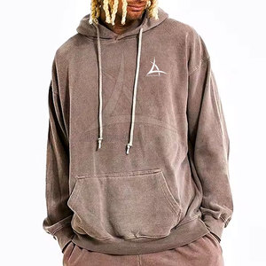Survêtement délavé à l'acide en gros, respirant, décontracté, vêtements de sport d'hiver, capuche, taille élastique, tissu personnalisé - Product Image 3