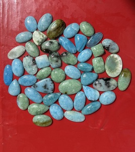 Increíble calidad cielo azul hemimorfita piedra preciosa suelta parte trasera plana cabinas lote para la fabricación de joyas de piedras preciosas, - Product Image 3