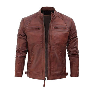 2025 Men Hot Sale Genuine Men Leather <b>Jacket</b> <b>Slim</b> <b>Fit</b> Men Leather <b>Jacket</b> Customized Men Winter <b>Jacket</b> - Product Image 3
