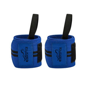 Suministro directo de fábrica Muñequeras ajustables de neopreno Negro Azul Soporte transpirable para levantamiento de pesas Deadlift Precios al por mayor - Product Image 5