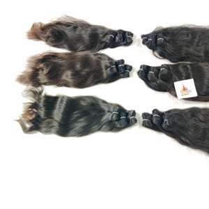 Venta al por mayor 100% Natural Virgin Extensiones de cabello indio para las mujeres de color negro cutícula alineados templos de estilo procesado de onda Natural - Product Image 4