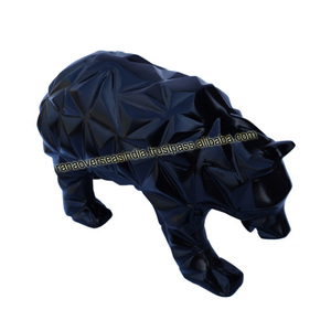 Statue de Sculpture d'ours noir Figurine d'arts modernes en aluminium pour la pièce maîtresse de Table de décoration intérieure - Product Image 5