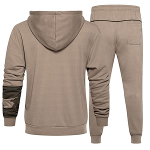 Survêtement de sport décontracté pour homme de haute qualité, écologique, en molleton de coton à fermeture éclair intégrale, à manches longues, uni, pour jogging - Product Image 2