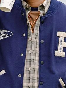 Veste universitaire en laine avec logo personnalisé de haute qualité pour hommes broderie surdimensionnée à col montant haute rue saison d'hiver-vente en entrepôt - Product Image 5